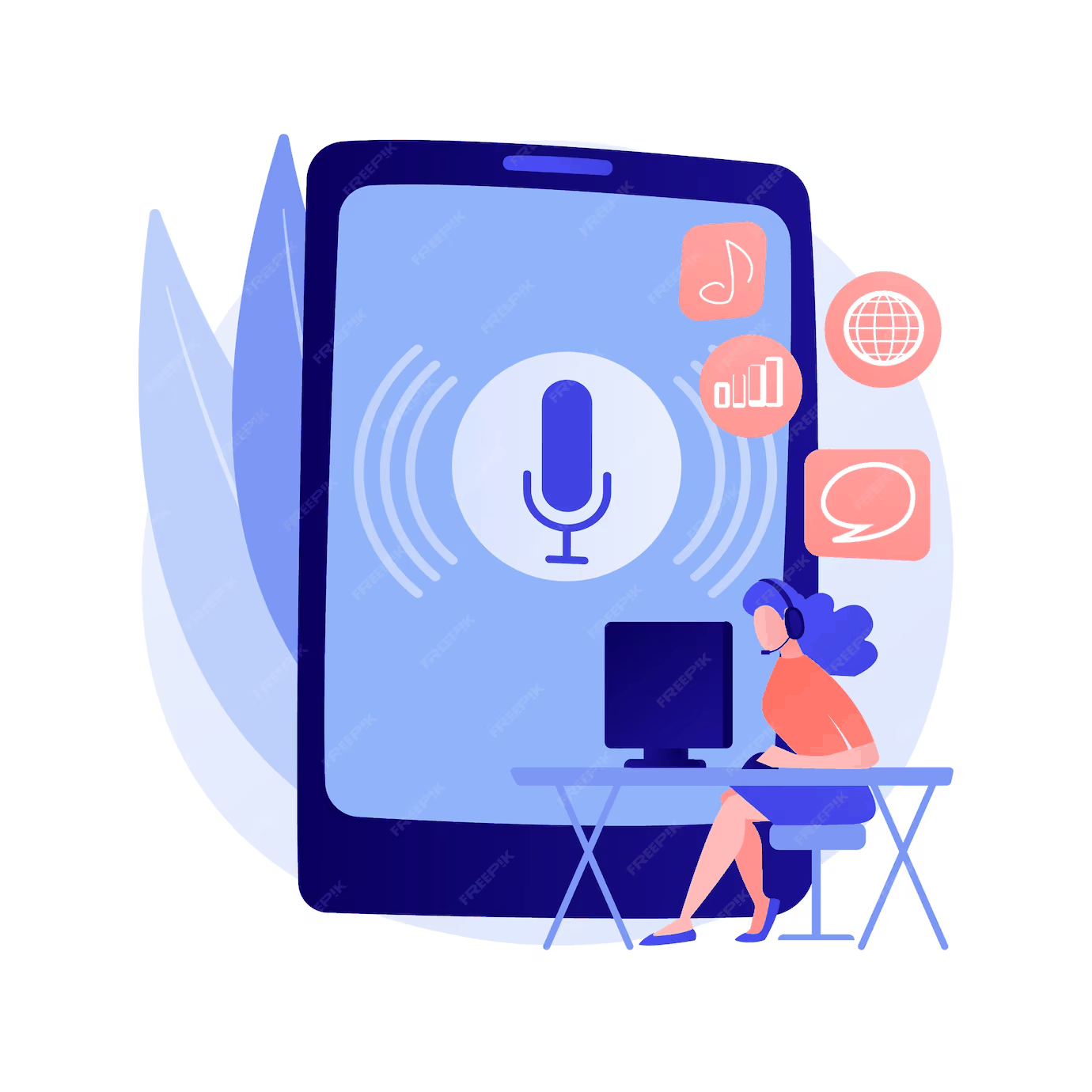 Voiceover recording illustration